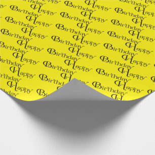 Papier Cadeau Joyeux anniversaire sur jaune