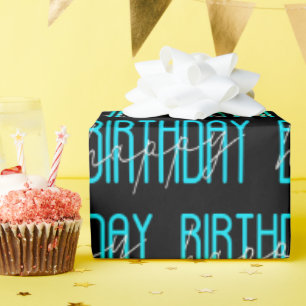 Papier Cadeau Joyeux Anniversaire Sur Noir