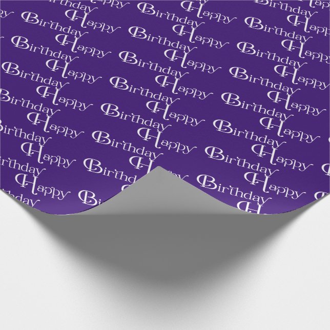 Papier Cadeau Joyeux anniversaire sur violet (Coin)
