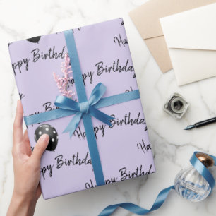 Papier Cadeau Joyeux Ballons à points Polka pour l'anniversaire