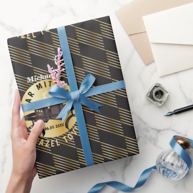 Papier Cadeau Joyeux Bar Mitzvah 20XX Mazel Tov! Or moderne (Cadeaux)