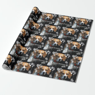 Papier Cadeau Joyeux Beagle de Noël
