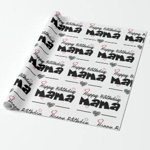 Papier Cadeau Joyeux Birthday Mama