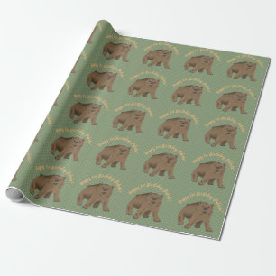 Papier Cadeau Joyeux Birthday Woodland Brown Bear Cub