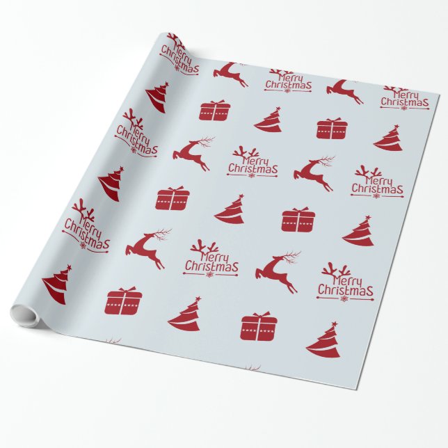 Papier Cadeau Joyeux cadeau de Noël d'hiver minimal moderne (Déroulé)