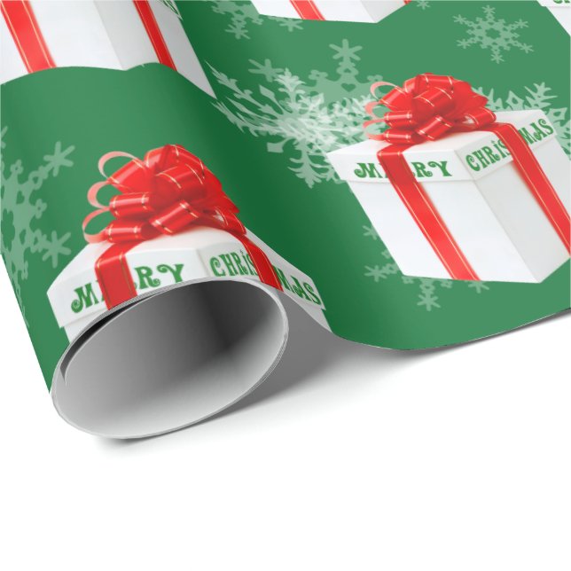 Papier Cadeau Joyeux Cadeau De Noël Et Pneus De Neige (Coin rond)