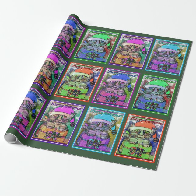 Papier Cadeau Joyeux Catsmans (Déroulé)