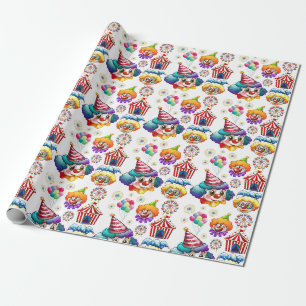 Papier Cadeau Joyeux Clowns