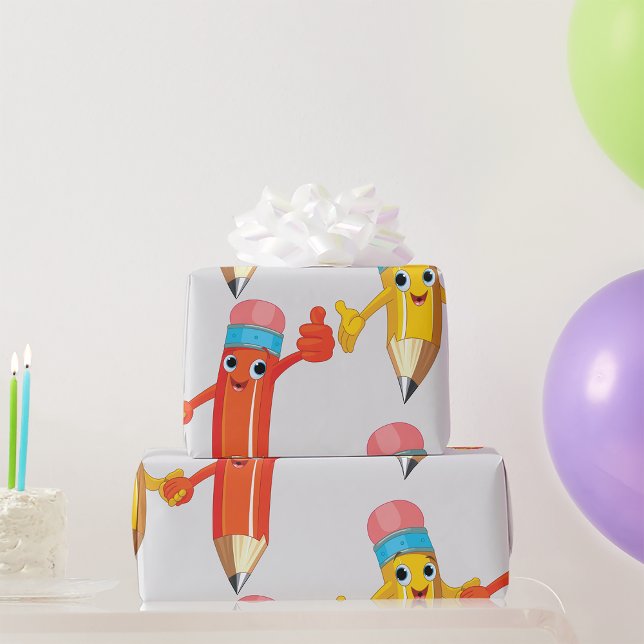 Papier Cadeau Joyeux crayons (Créateur téléchargé)