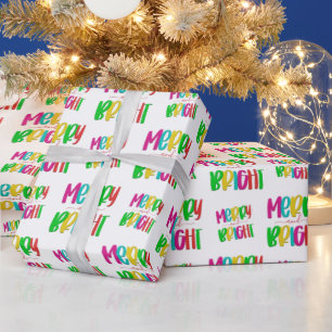 Papier Cadeau Joyeux et brillant papier d'enveloppement de Noël
