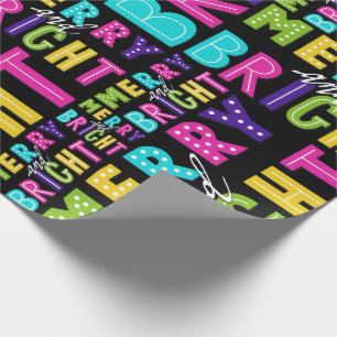 Papier Cadeau Joyeux et lumineux au néon