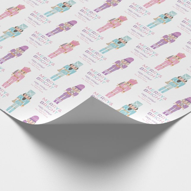Papier Cadeau Joyeux Et Lumineux Noisettes Pastel Texte Personna (Coin)