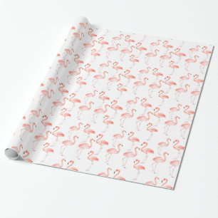 Papier Cadeau Joyeux Flamants roses roses