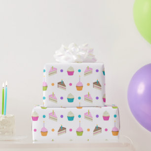 Papier Cadeau Joyeux Gâteaux Et Cupcakes D'Anniversaire