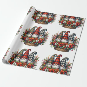 Papier Cadeau Joyeux Gnomes et Décor Plaid