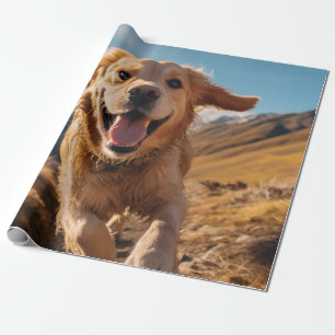 Papier Cadeau Joyeux Golden Retriever en cours