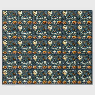 Papier Cadeau Joyeux Halloween Amusant & Effrayant