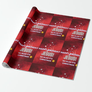 Papier Cadeau Joyeux Jésus anniversaire ! Tellement heureux que 