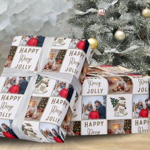 Papier Cadeau Joyeux Jolly Polar Bear Famille 2 Photo Noël
