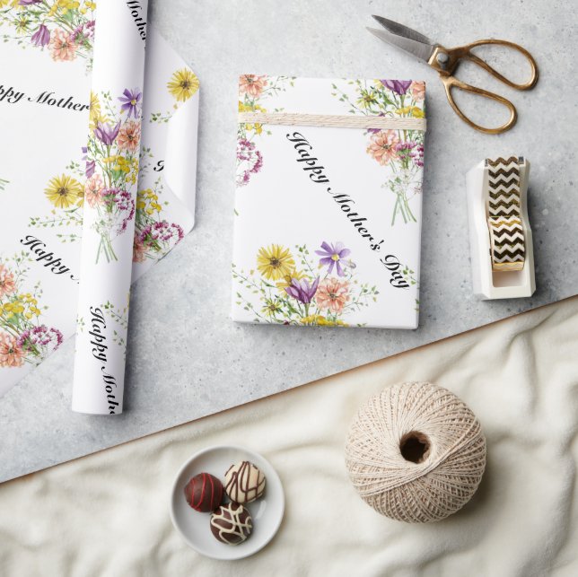 Papier Cadeau Joyeux jour des mères papier d'emballage (Artisanat)