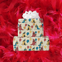 Papier Cadeau Joyeux Jour des Oiseaux Cartoon Oiseaux à thème An