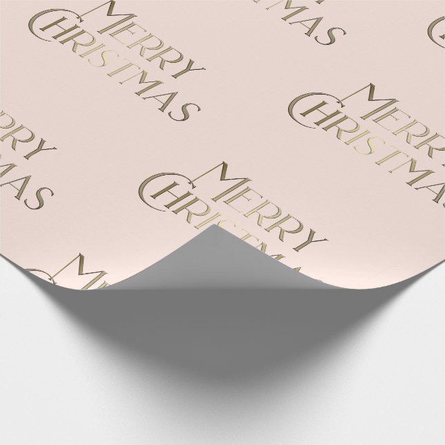 Papier Cadeau Joyeux Joyeux Joyeux Noël Rose (Coin)