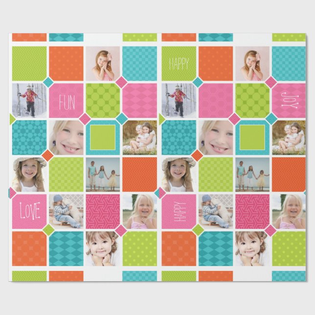 Papier Cadeau Joyeux Joyful Photo Wrapper Papier (Plat)