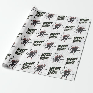 Papier Cadeau Joyeux Krampus Typographie Noël