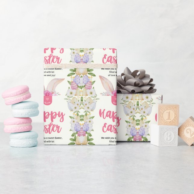 Papier Cadeau Joyeux lapin de Pâques (Baby Shower)