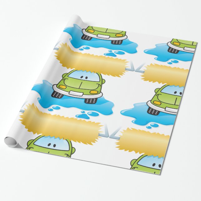 Papier Cadeau Joyeux lavage de voiture (Déroulé)