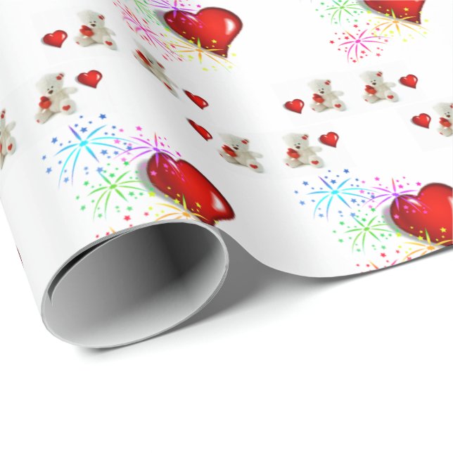 Papier Cadeau Joyeux Livre d'Enveloppement Anniversaire Blanc Te (Coin rond)