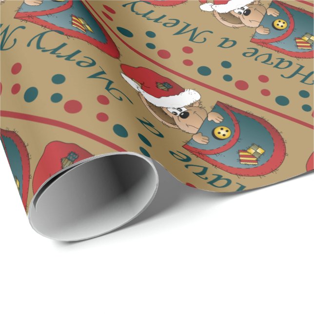 Papier Cadeau Joyeux Mousemas | Noël (Coin rond)