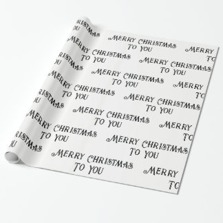 Papier Cadeau Joyeux Noël à vous Black and White Festive