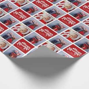 Papier Cadeau Joyeux Noël amusant Simple Retro Typographie Photo