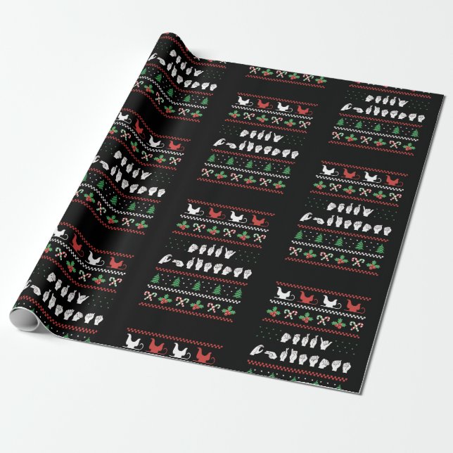 Papier Cadeau Joyeux Noël - ASL American Sign Language I (Déroulé)