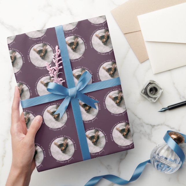 Papier Cadeau Joyeux Noël avec un cercle photo Byzantium (Cadeaux)