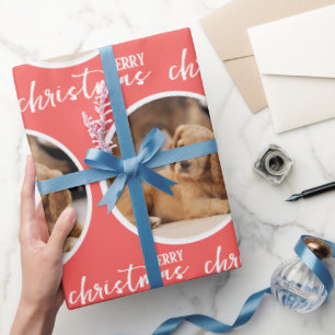 Papier Cadeau Joyeux Noël avec une photo en cercle