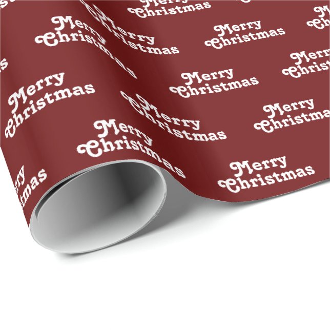 Papier Cadeau Joyeux Noël blanc marron vacances vin Bourgogne (Coin rond)