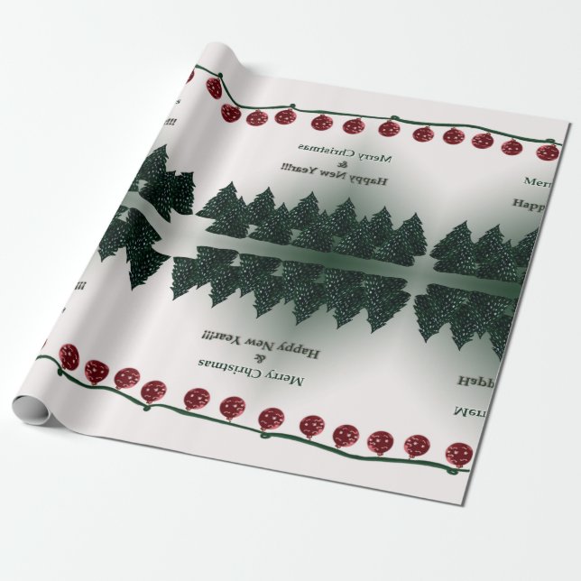 Papier Cadeau Joyeux Noël, Bonne année (Déroulé)