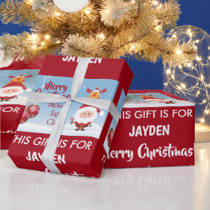 Papier Cadeau Joyeux Noël, Cadeau Du Père Noël, Rudolph