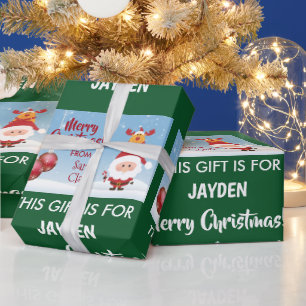 Papier Cadeau Joyeux Noël, Cadeau Du Père Noël, Rudolph