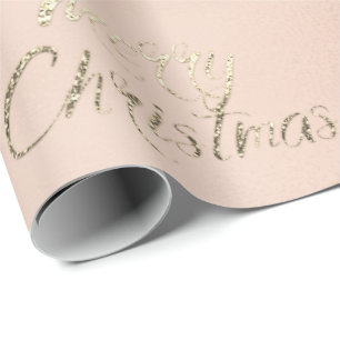 Papier Cadeau Joyeux Noël Champagne Rose Gold Parties scintillan