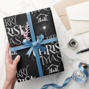 Papier Cadeau Joyeux Noël Christian Nativité Chrit Jésus Dieu