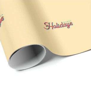 Papier Cadeau Joyeux Noël Classique Unique Minimaliste Simple