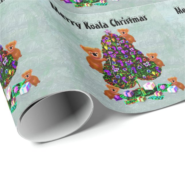 Papier Cadeau Joyeux Noël de koala (Coin rond)