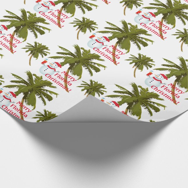 Papier Cadeau Joyeux Noël de la Floride, bonhomme de neige, (Coin)