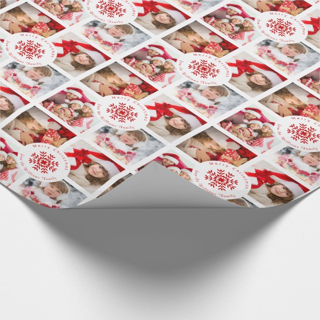 Papier Cadeau Joyeux Noël de notre modèle photo de famille (Coin)