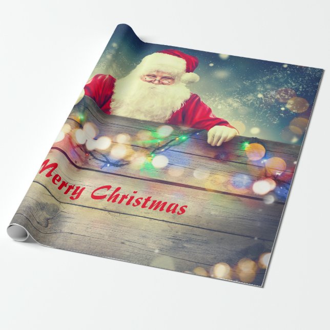 Papier Cadeau Joyeux Noël de Père Noël (Déroulé)