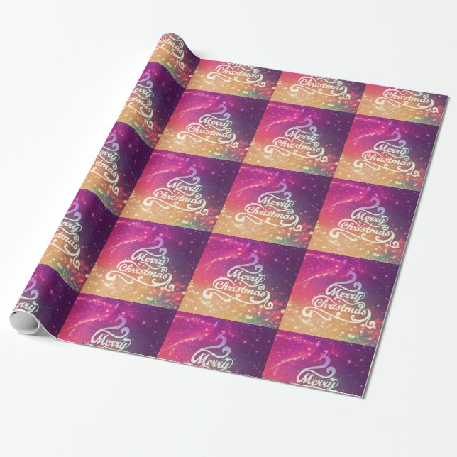Papier Cadeau Joyeux Noël décoratif personnalisé (Déroulé)