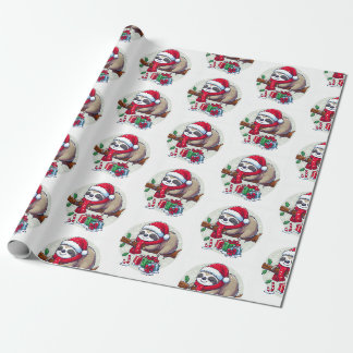 Papier Cadeau Joyeux Noël dormant Sloth